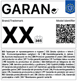 The EU legal guarantee notice and GARAN label
