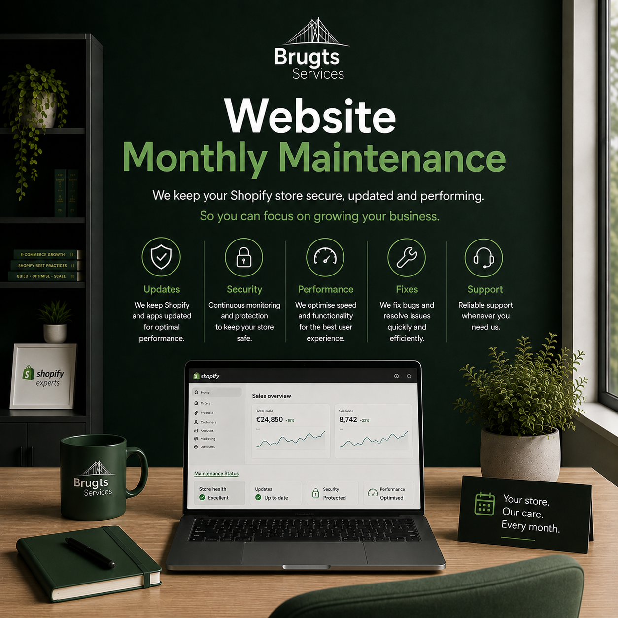 Maandelijks websiteonderhoud